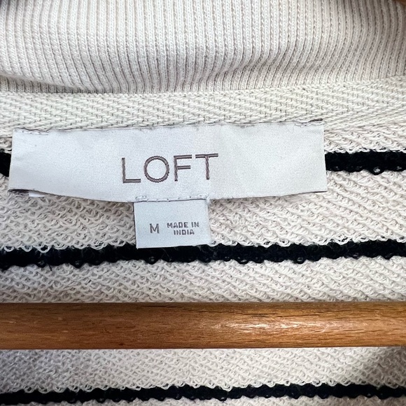 LOFT zip up striped top - Picture 4 of 5